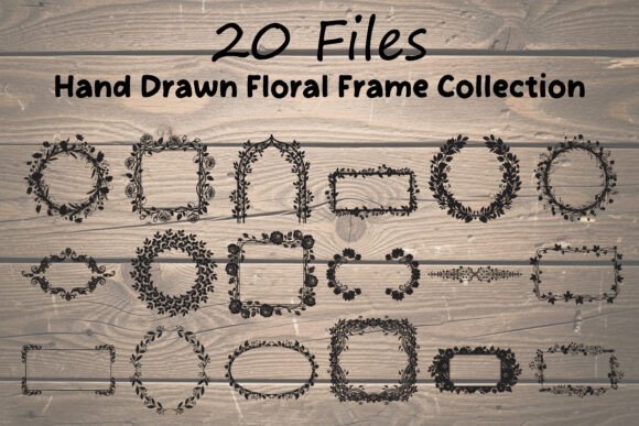 20 Hand Drawn Floral Frame SVG Bundle: Graphics and Illustrations Review