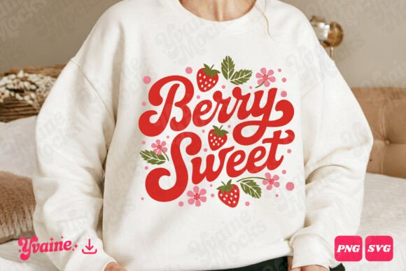 Berry Sweet Floral Strawberry SVG PNG Graphics and Illustrations