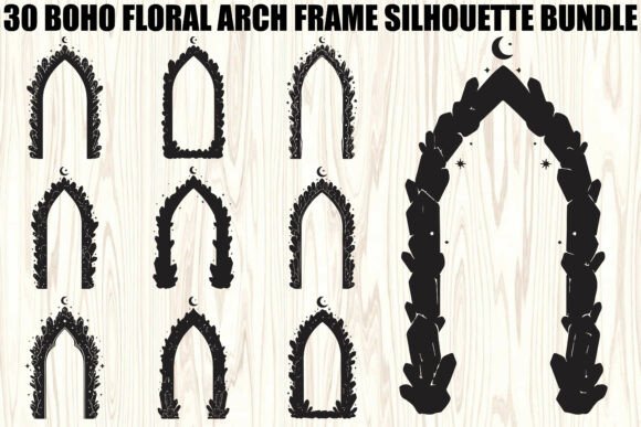 Boho Floral Arch Frame SVG Bundle: Graphics and Illustrations for Local Branding