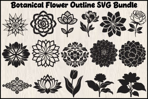 Botanical Floral Cut Files for Cricut Graphics and Illustrations