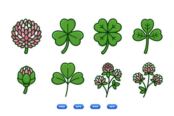 Clover Floral Clipart Collection Graphics and Illustrations Review