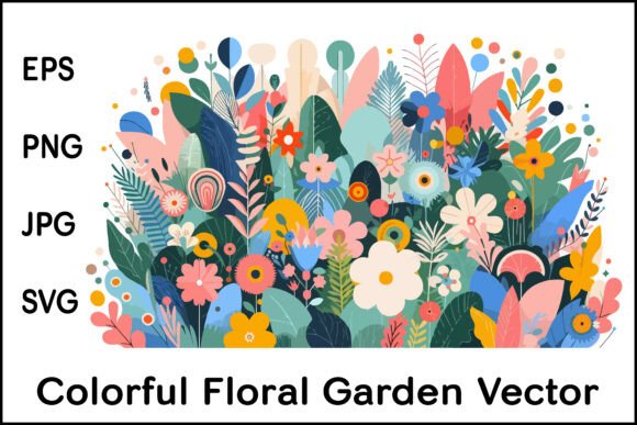 Colorful Floral Garden Vector Graphics and Illustrations Review