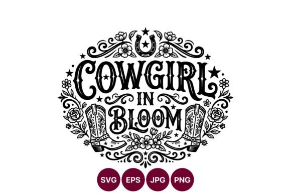 Cowgirl in Bloom Floral Western Vector Graphics and Illustrations Review
