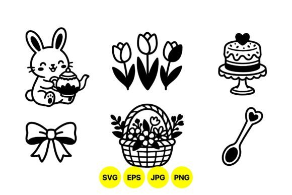 Cute Bunny Floral SVG Design: Graphics and Illustrations for Crafters