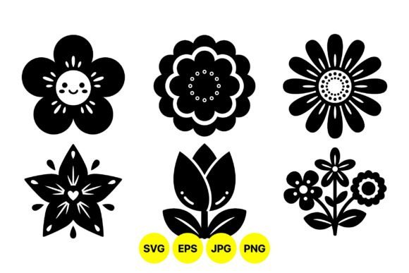 Cute Floral SVG Clipart Pack: Graphics and Illustrations for Digital Sellers