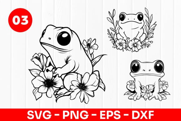 Cute Frog Cartoon Floral Pond Animal SVG Graphics and Illustrations Review