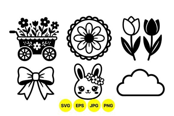 Cute Spring Floral Bunny SVG Graphics and Illustrations Review