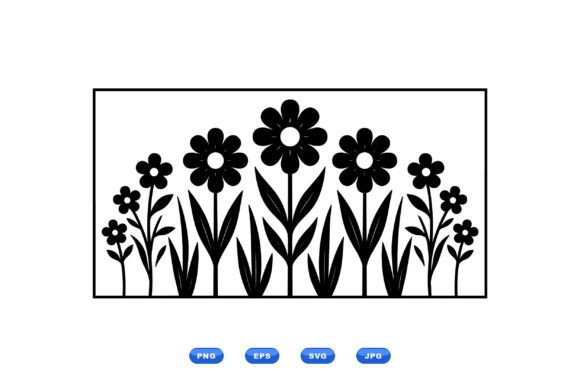 Daisy Floral Silhouette SVG Graphics and Illustrations
