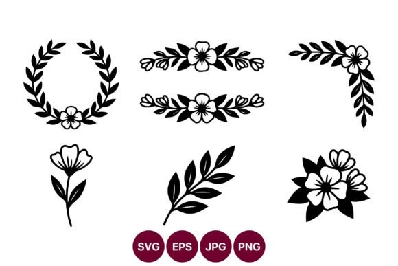 Floral Borders and Laurel Wreaths Vector