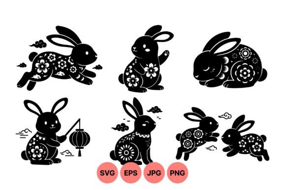 Floral Bunny Silhouette Clipart Review