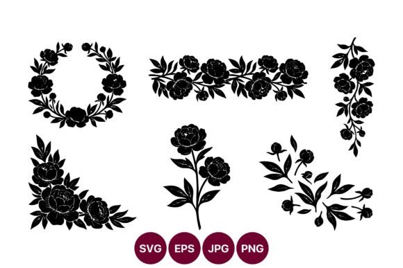 Floral Vector Wreaths and Bouquets Graphics