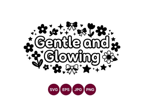 Gentle and Glowing Floral Text Vector Graphics