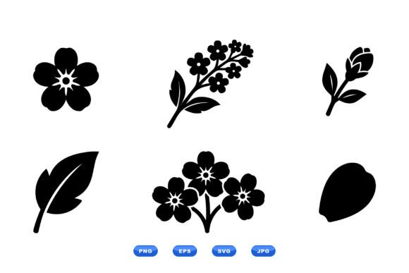 Minimal Floral SVG Icons for Graphics and Illustrations