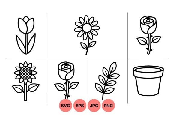 Minimalist Floral Line Art SVG Graphics and Illustrations Review