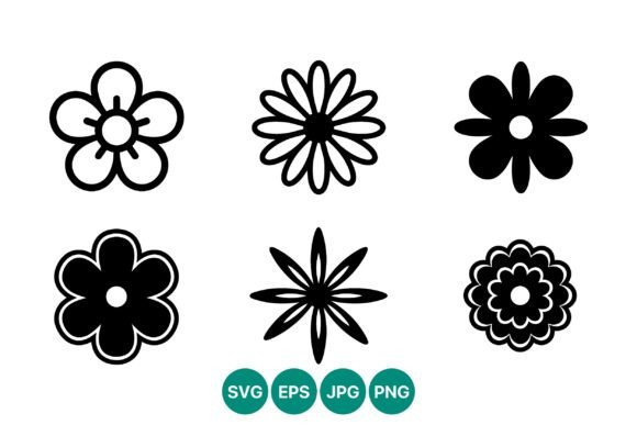 Six Floral Icons in Vector Review
