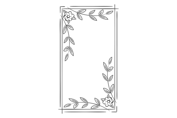 Square Floral Frame with Decorative Bran Graphics and Illustrations