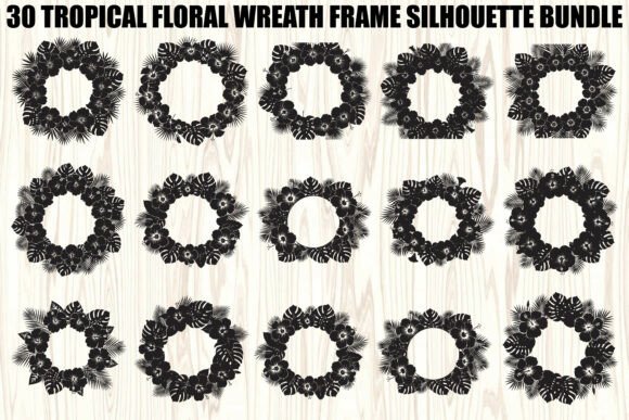 Tropical Floral Wreath SVG Bundle: Graphics and Illustrations for Sellers