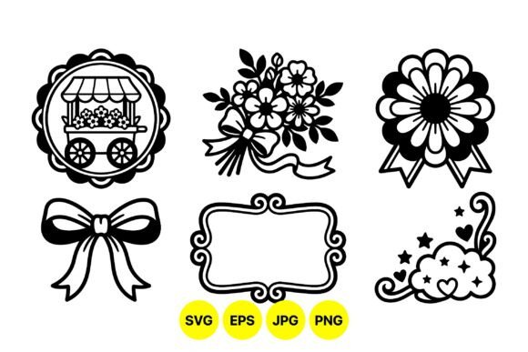 Vintage Floral Frame Clipart Set: Graphics and Illustrations Review